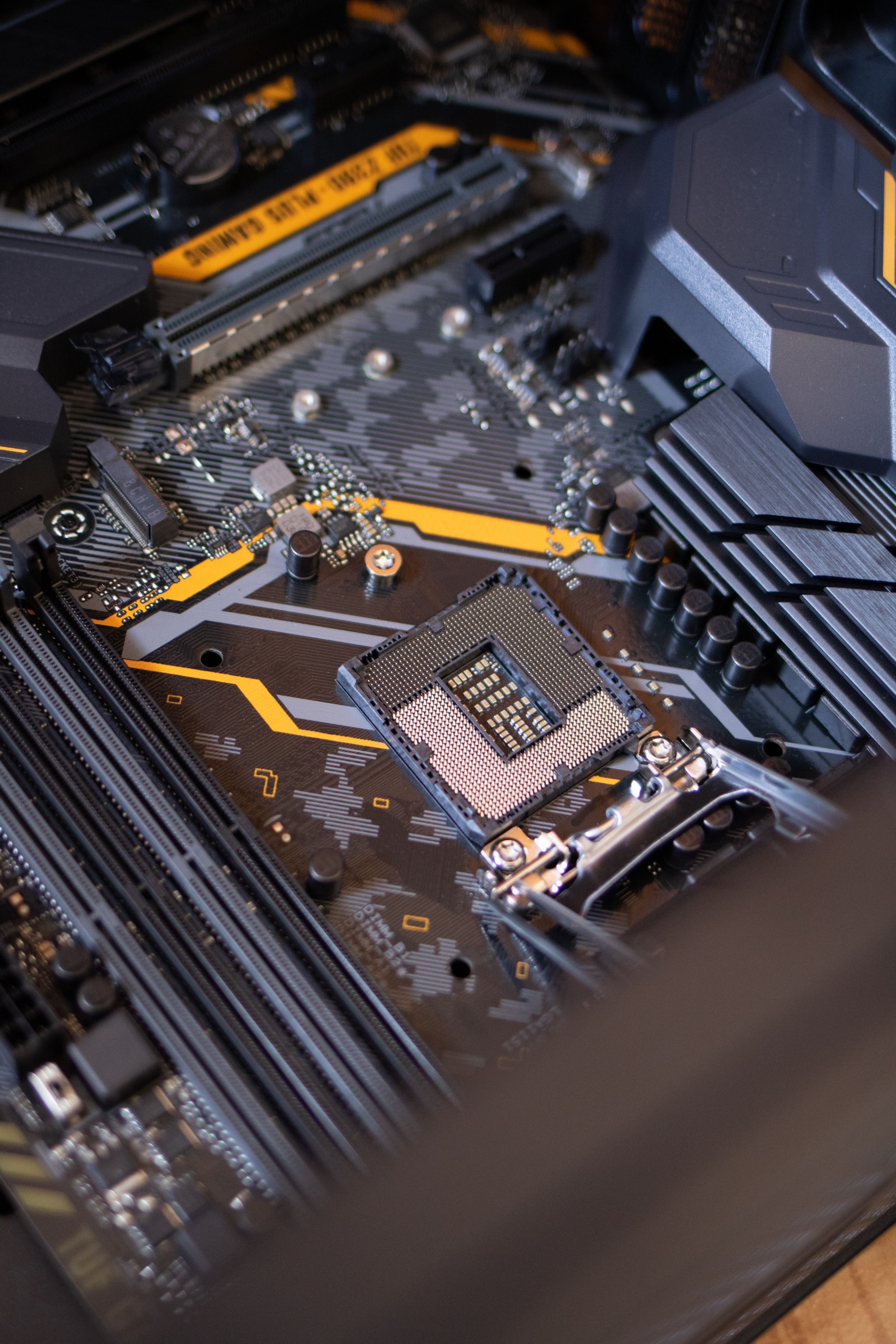 CPU socket on a motherboard