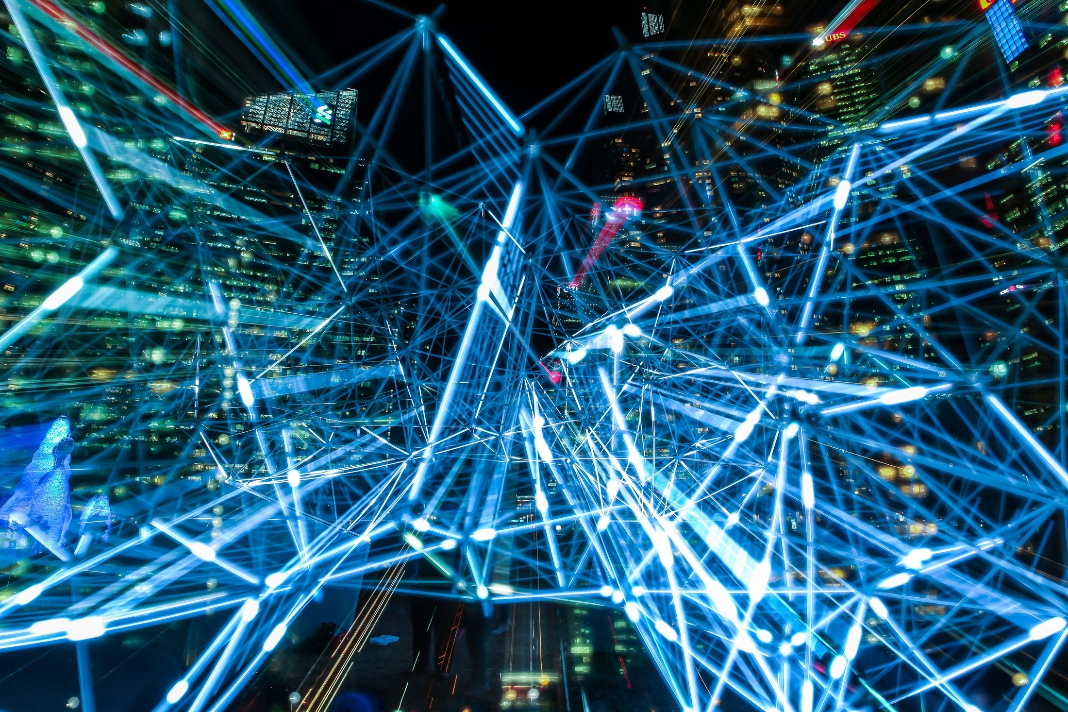Networked city representing production AI systems